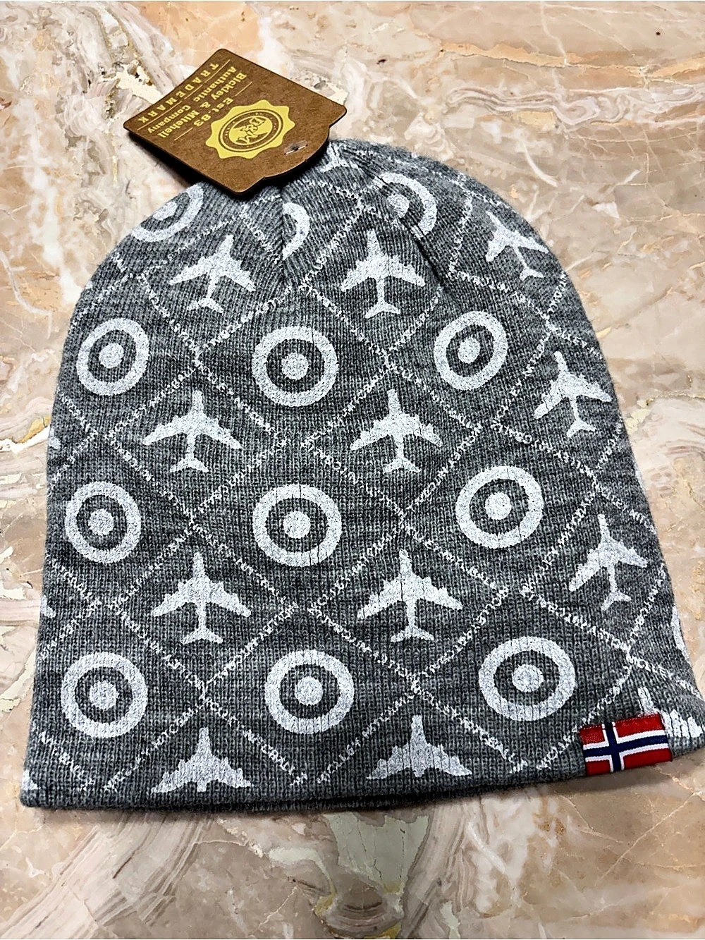 Bickley & Mitchell Artic Norway Gray & White Beanie NWT